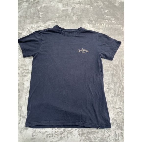 Quiksilver T-Shirt Men's Size Medium Blue Gray Premium Fit Surf Short Sleeve EUC - Picture 1 of 9